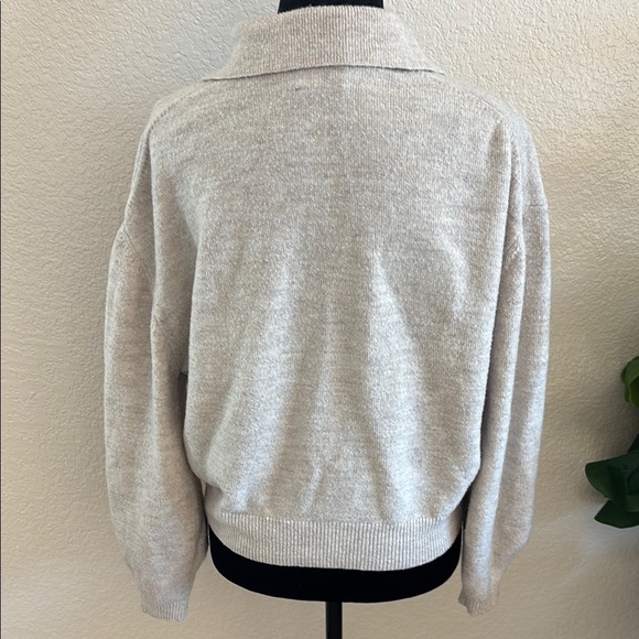 ASOS Chunky Oatmeal Beige Button Down Sweater Size 6 - Picture 7 of 9